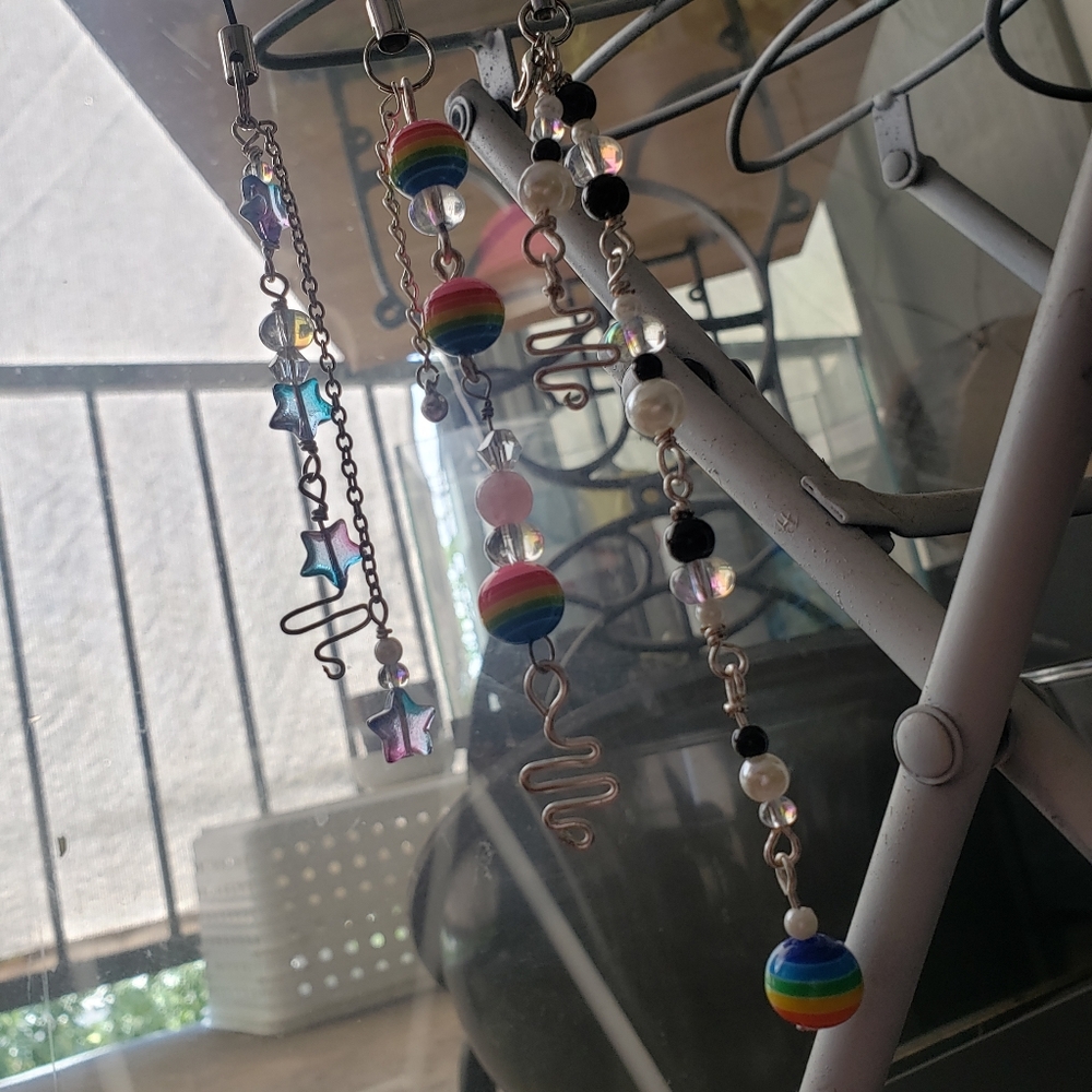 Black and white phone charm